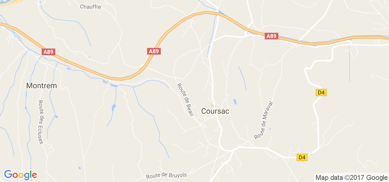 map de la ville de Coursac