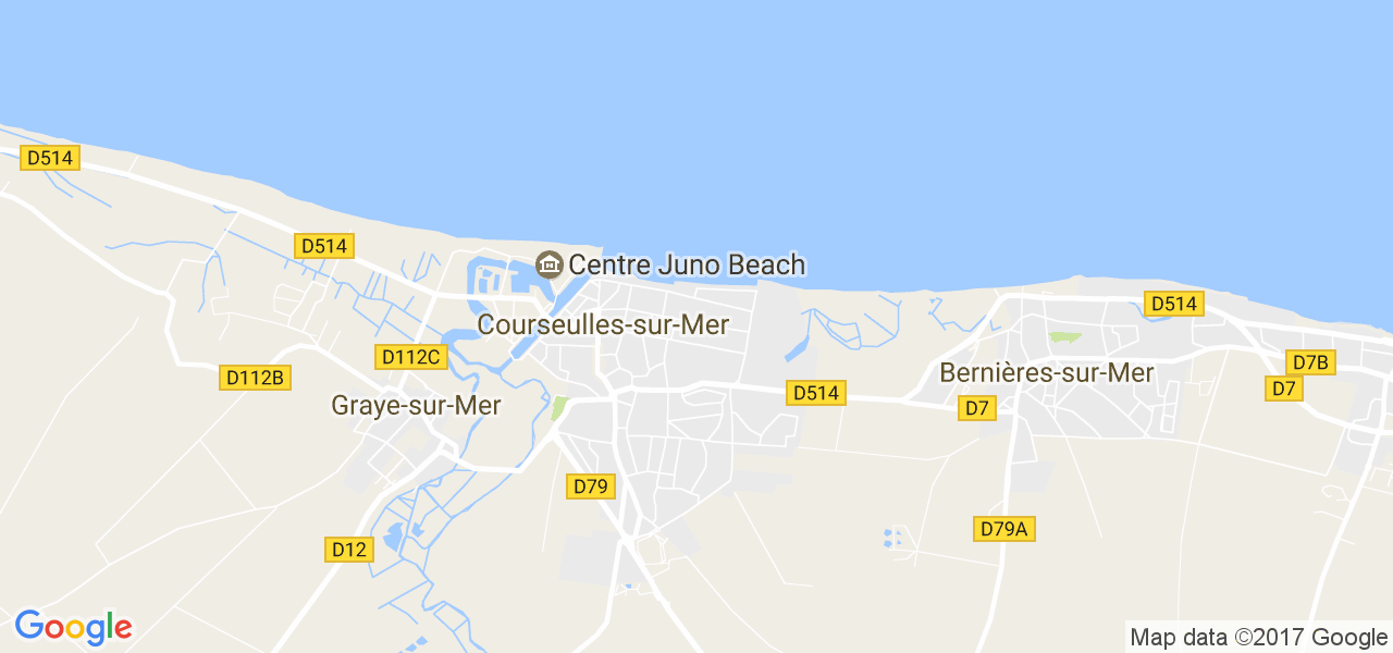 map de la ville de Courseulles-sur-Mer