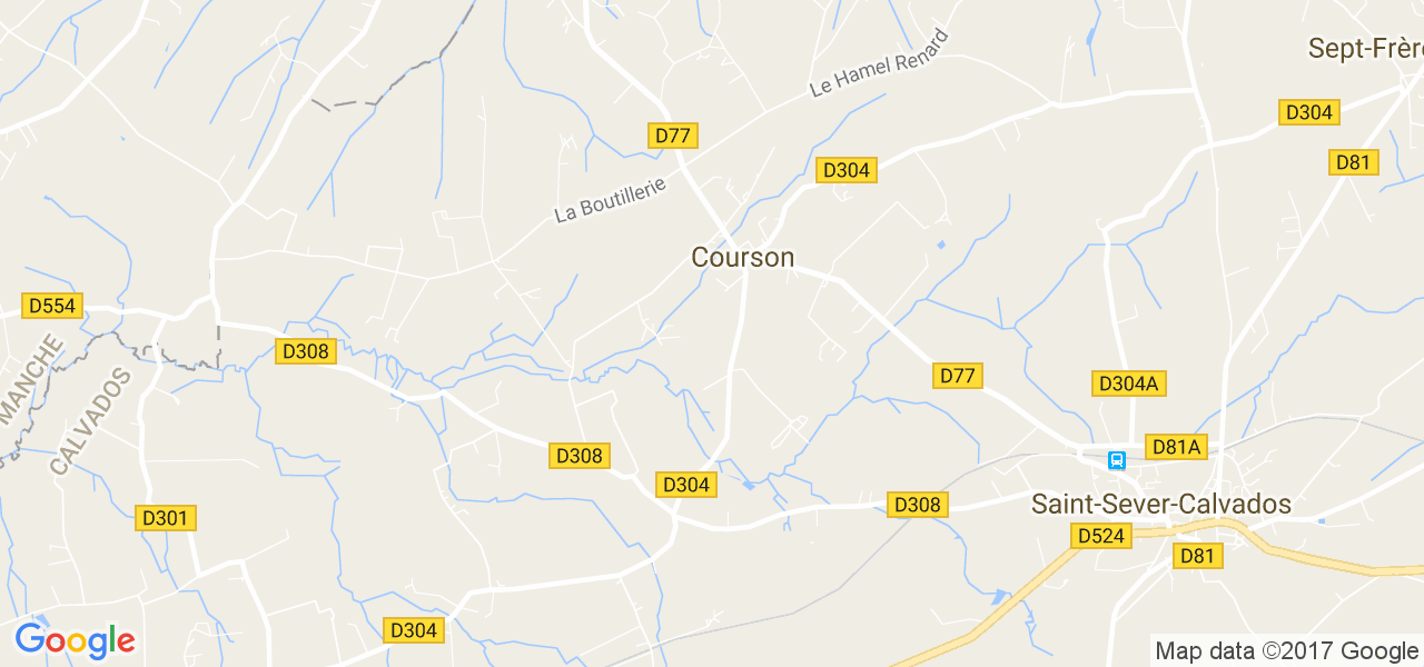 map de la ville de Courson