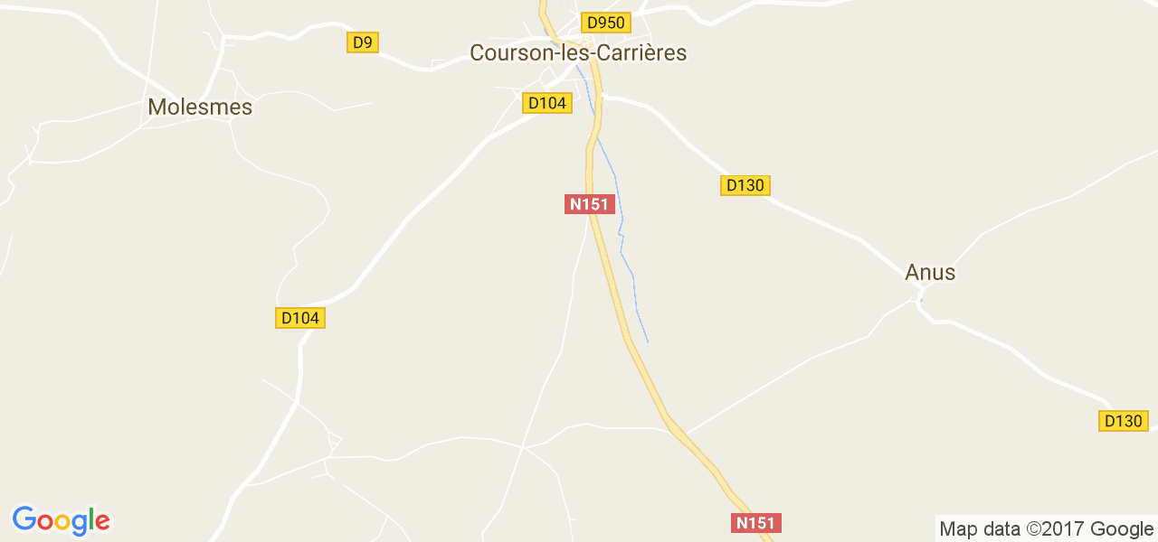 map de la ville de Courson-les-Carrières