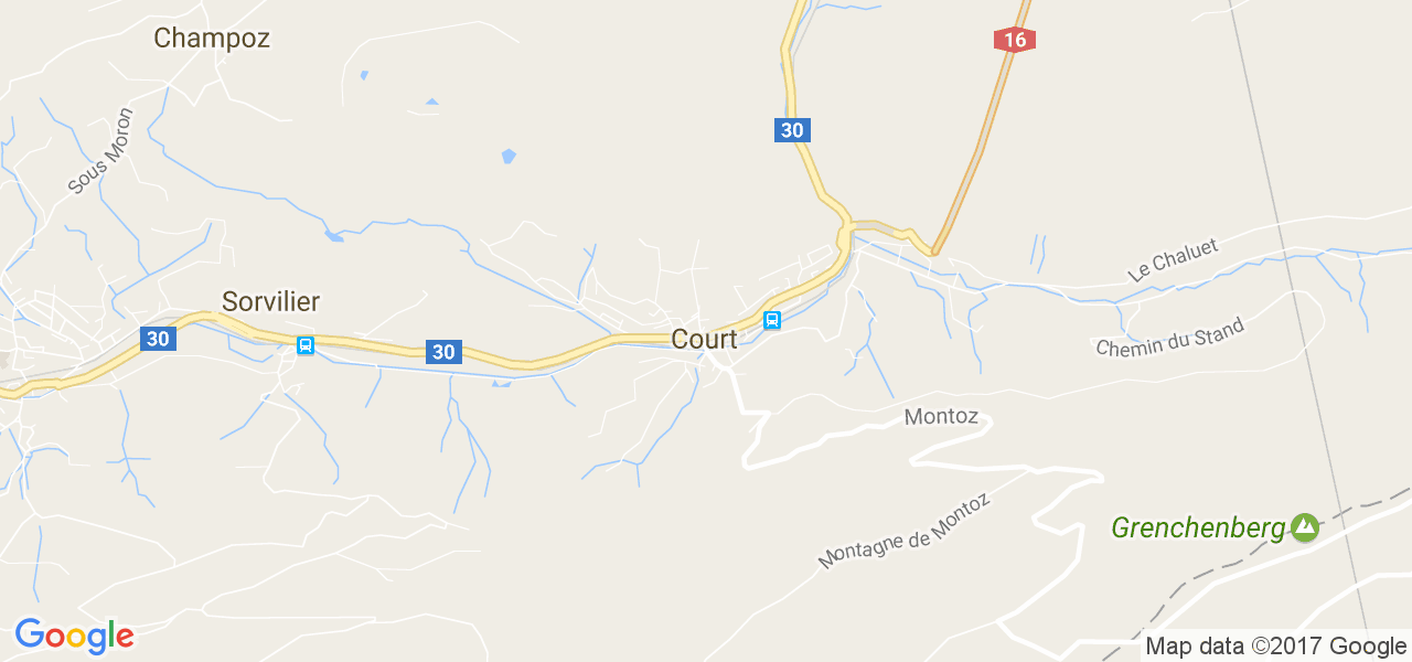 map de la ville de Court