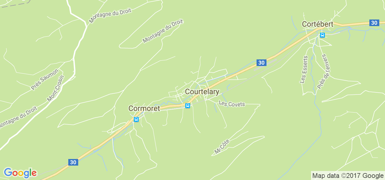 map de la ville de Courtelary