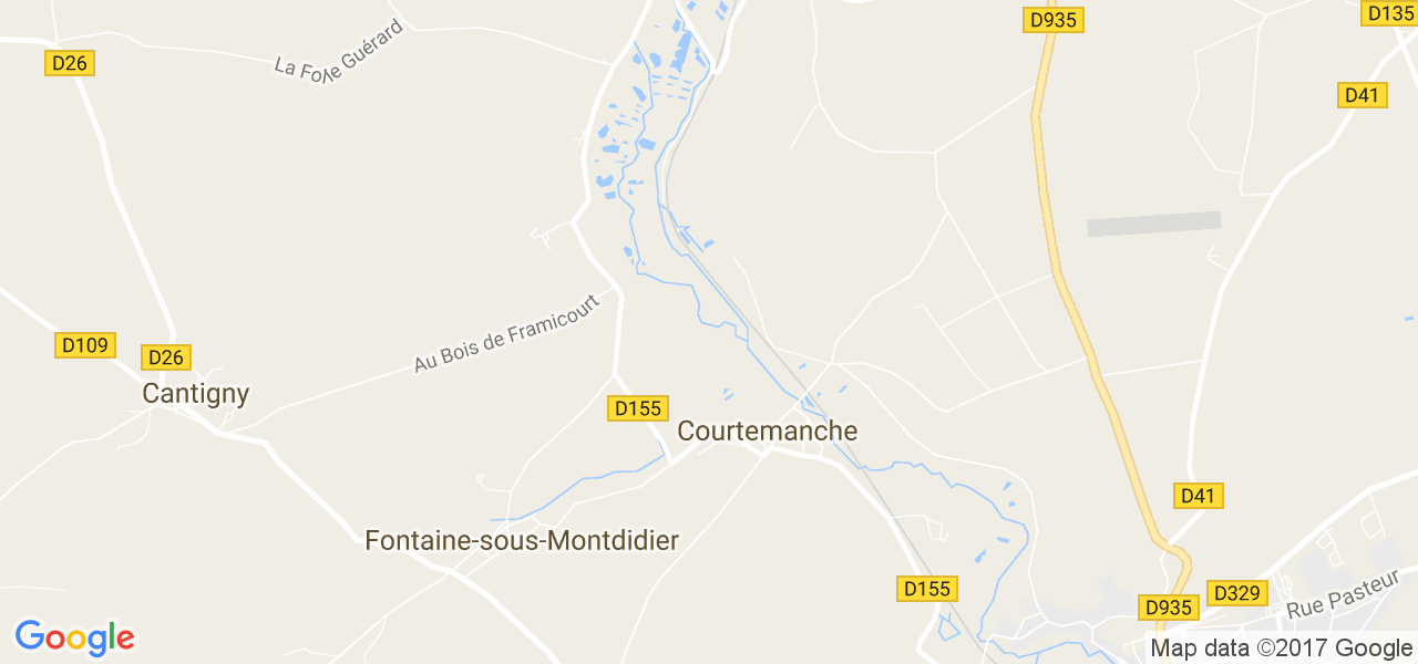 map de la ville de Courtemanche