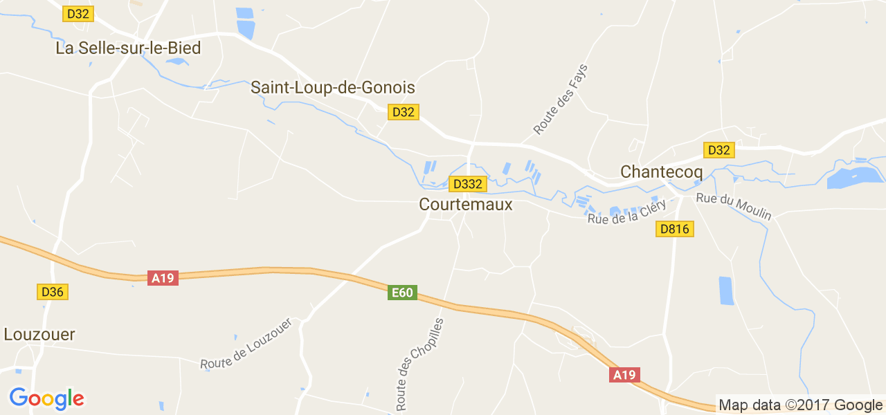 map de la ville de Courtemaux