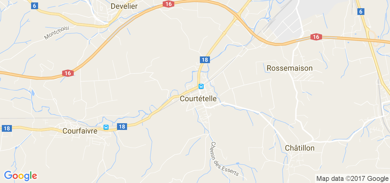 map de la ville de Courtételle