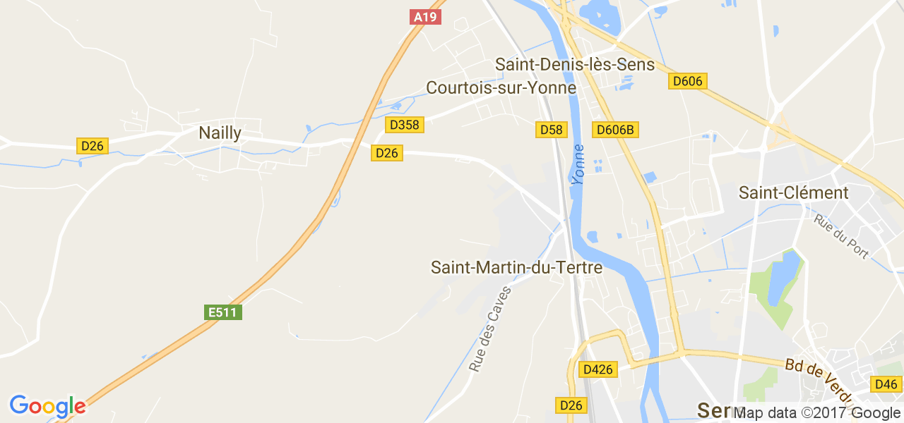 map de la ville de Courtois-sur-Yonne