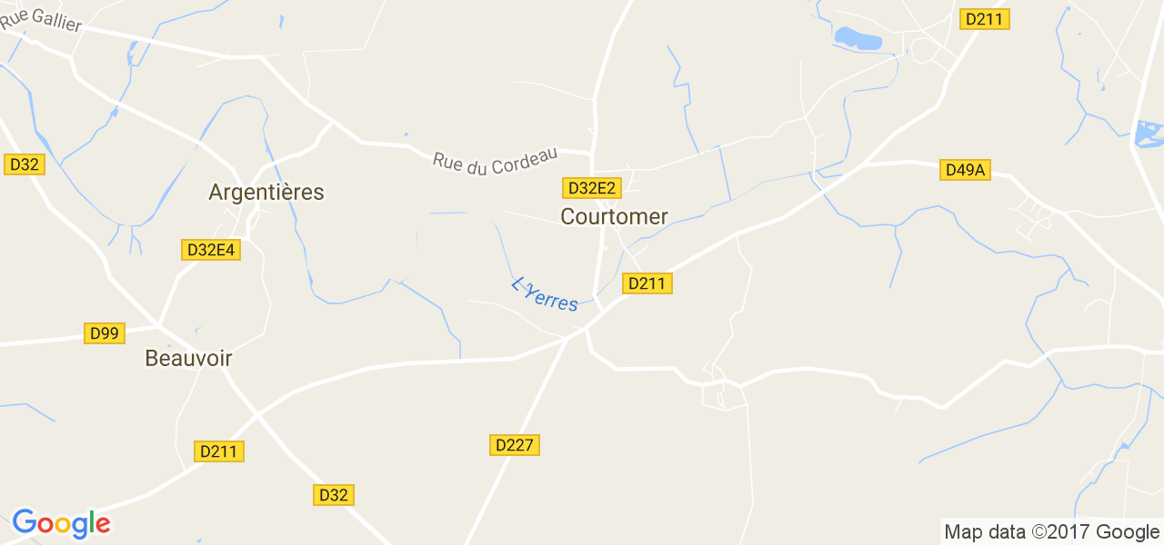 map de la ville de Courtomer