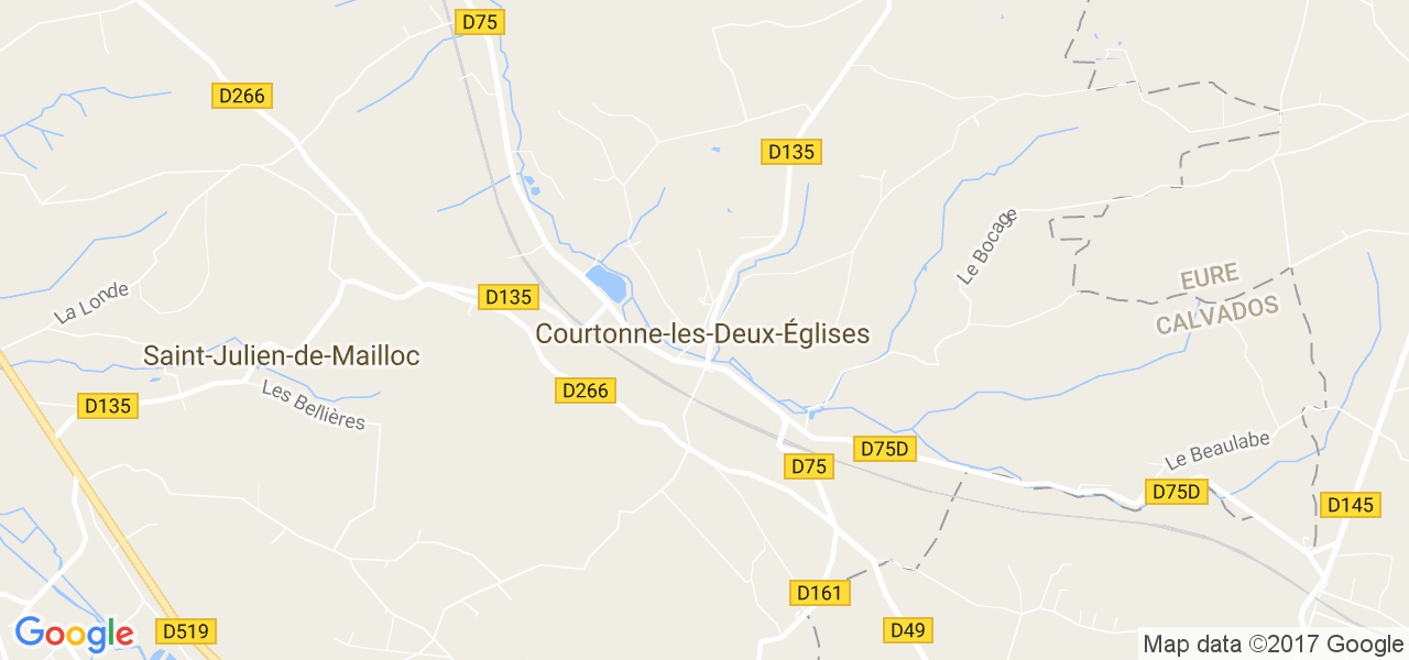 map de la ville de Courtonne-les-Deux-Églises