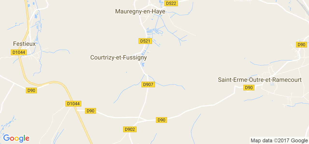 map de la ville de Courtrizy-et-Fussigny