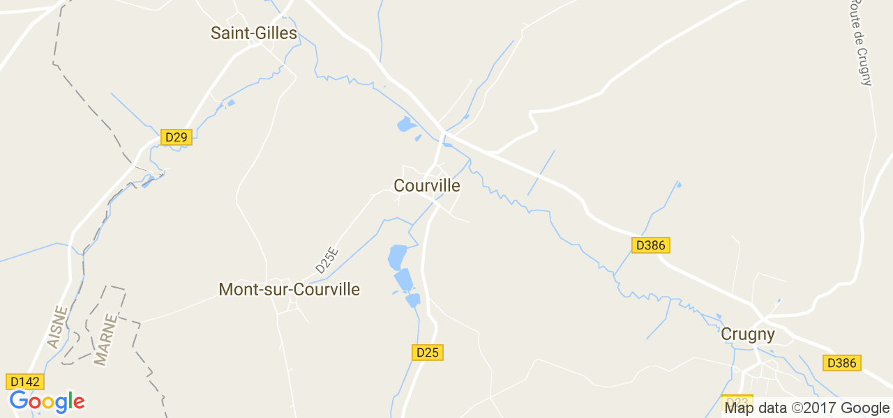 map de la ville de Courville