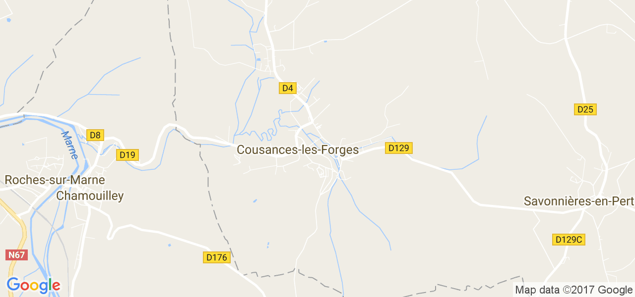 map de la ville de Cousances-les-Forges