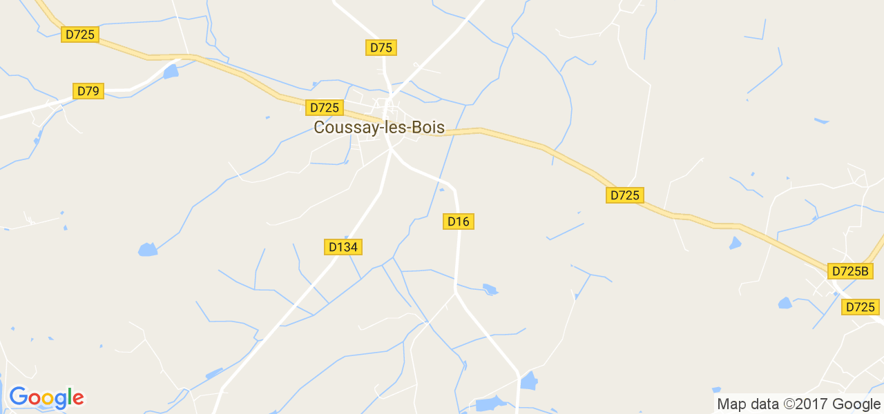 map de la ville de Coussay-les-Bois