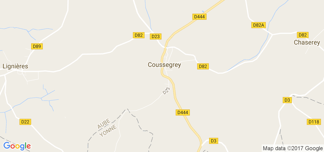 map de la ville de Coussegrey