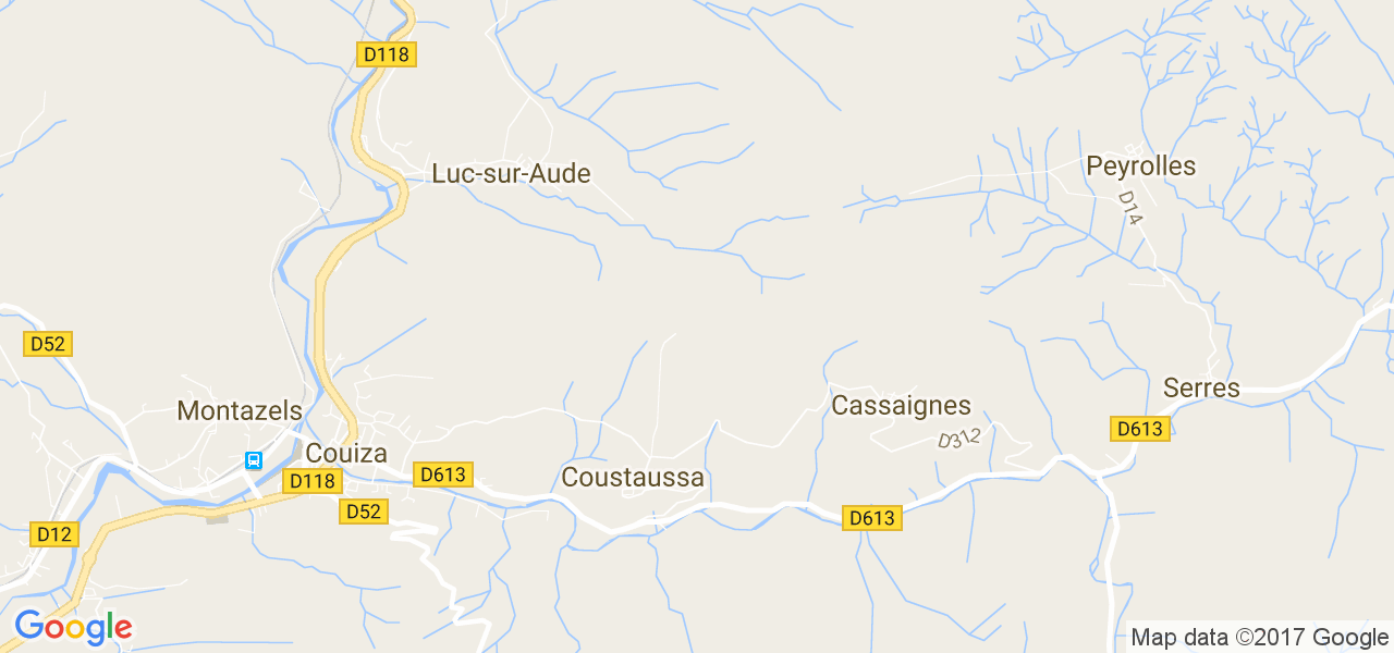 map de la ville de Coustaussa