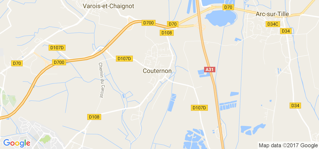 map de la ville de Couternon