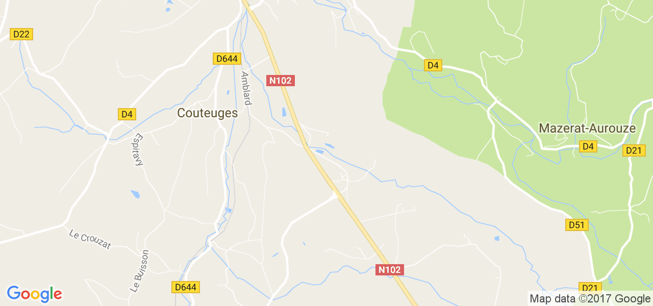 map de la ville de Couteuges