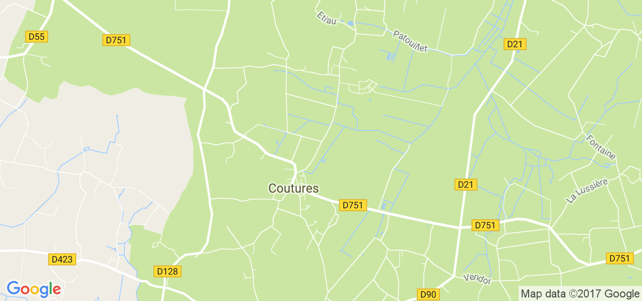 map de la ville de Coutures