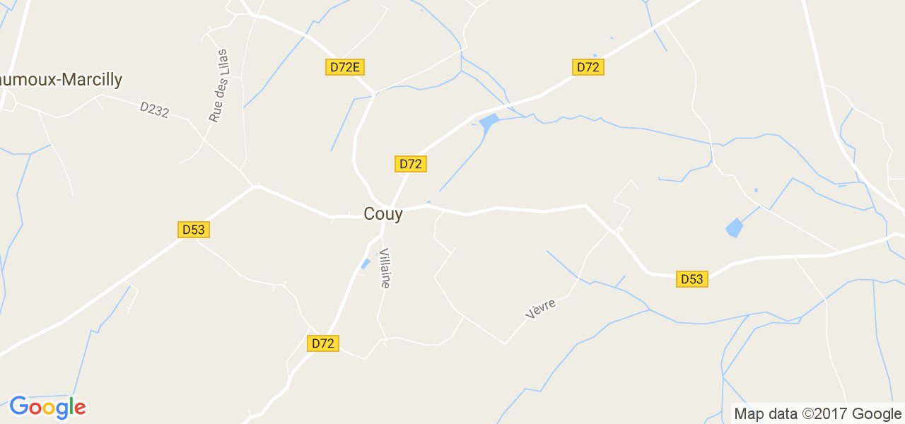 map de la ville de Couy