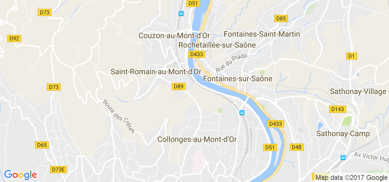 map de la ville de Couzon-au-Mont-d'Or