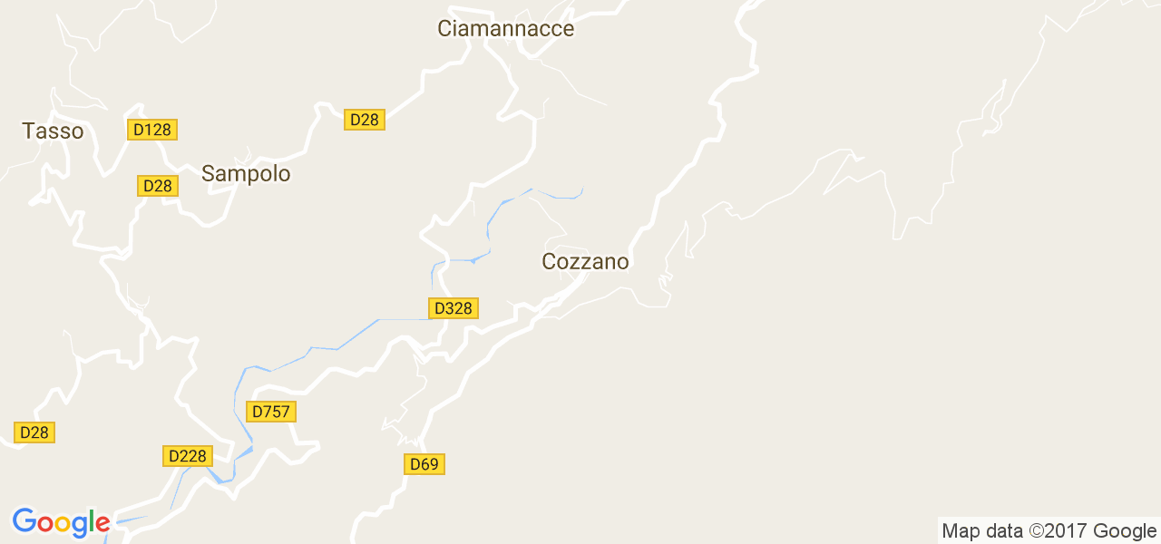 map de la ville de Cozzano