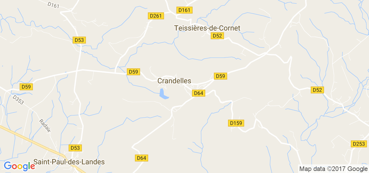 map de la ville de Crandelles