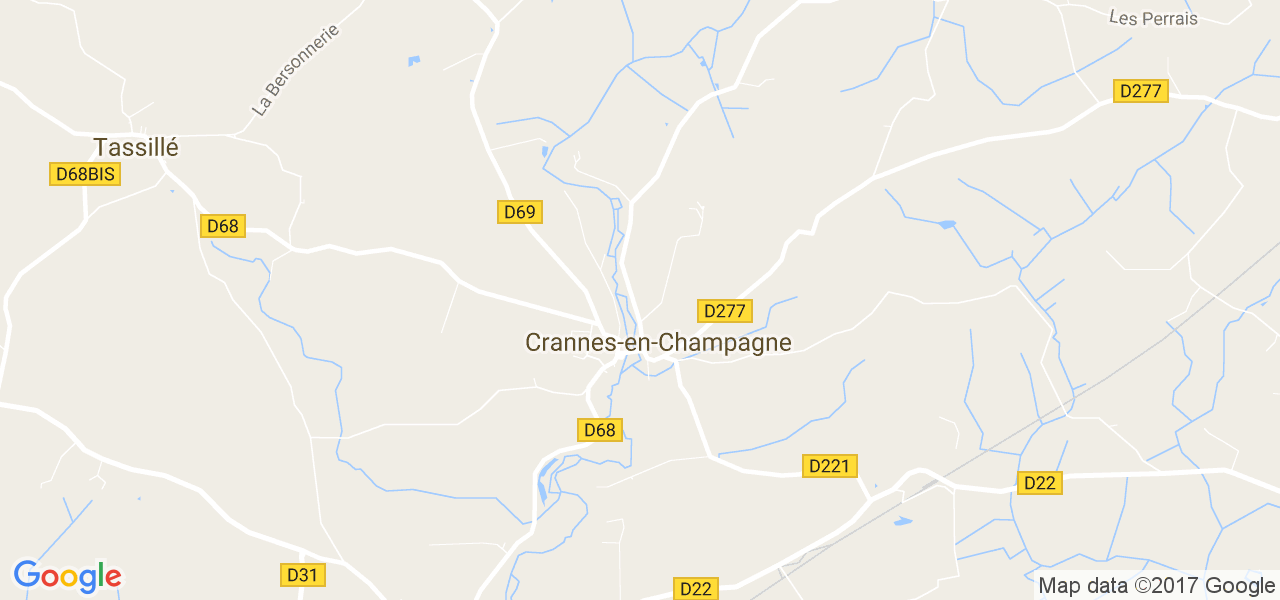 map de la ville de Crannes-en-Champagne