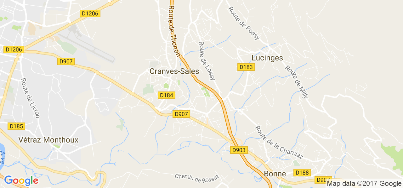 map de la ville de Cranves-Sales