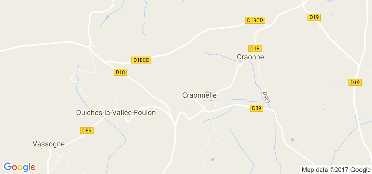 map de la ville de Craonnelle