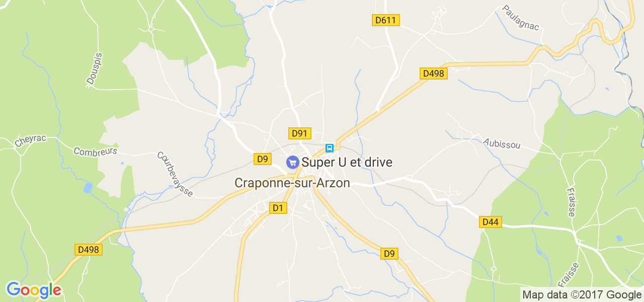 map de la ville de Craponne-sur-Arzon