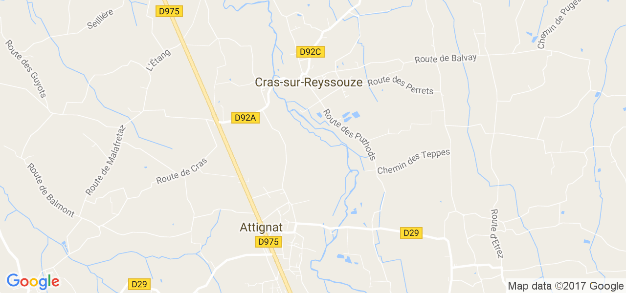 map de la ville de Cras-sur-Reyssouze