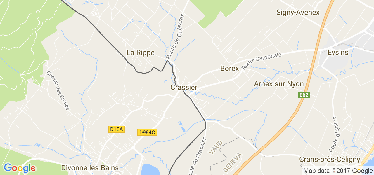 map de la ville de Crassier