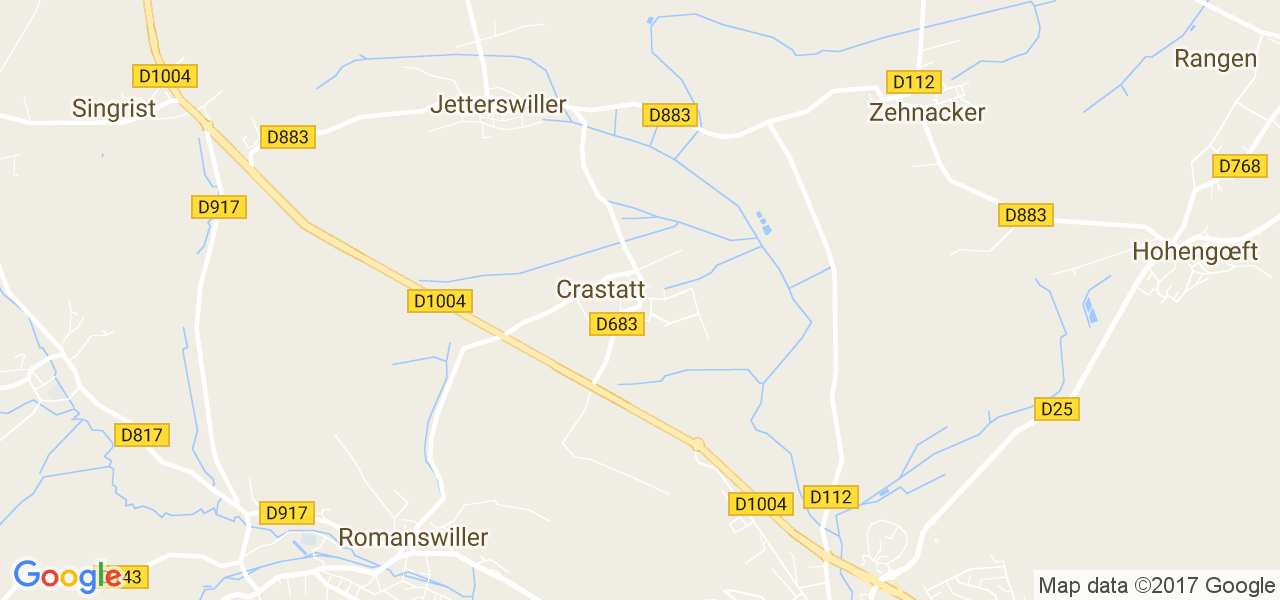 map de la ville de Crastatt