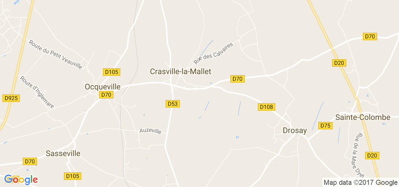 map de la ville de Crasville-la-Mallet