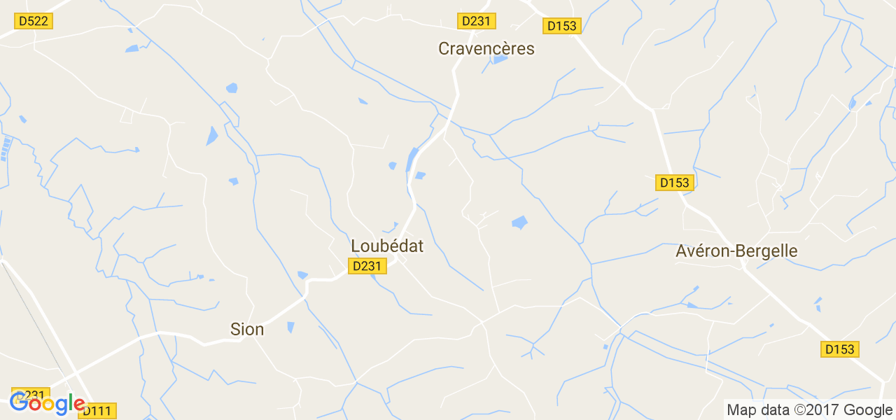 map de la ville de Cravencères