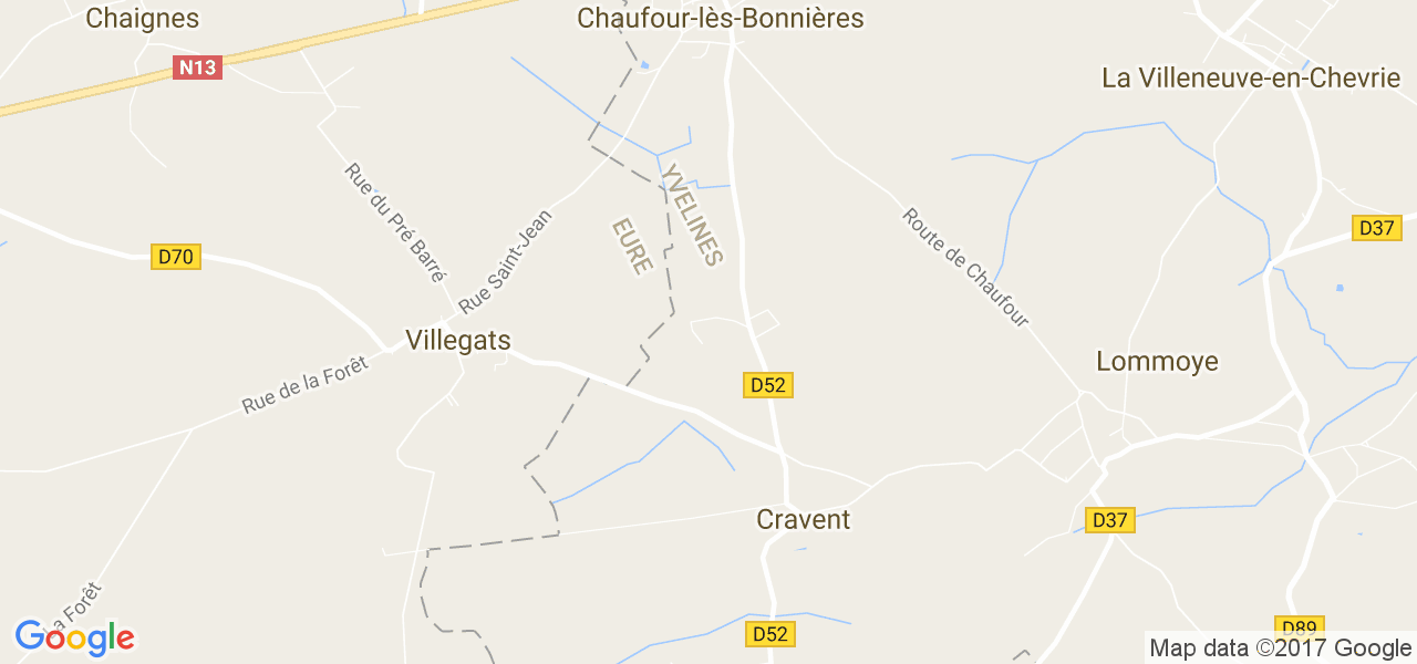 map de la ville de Cravent