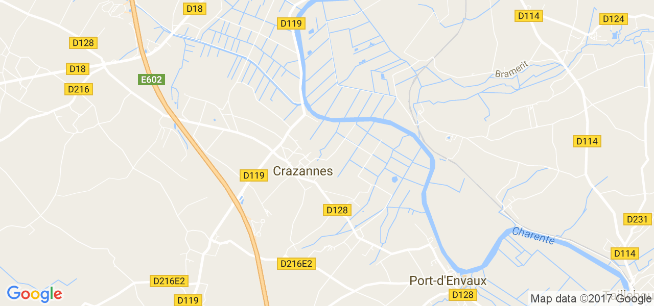 map de la ville de Crazannes