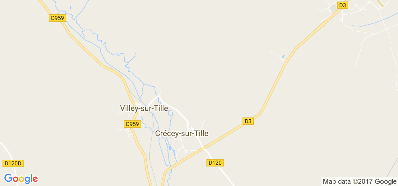 map de la ville de Crécey-sur-Tille