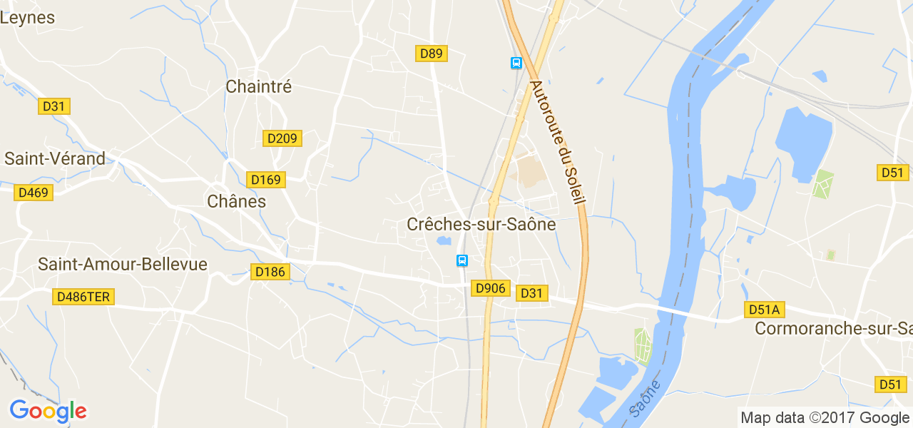 map de la ville de Crêches-sur-Saône