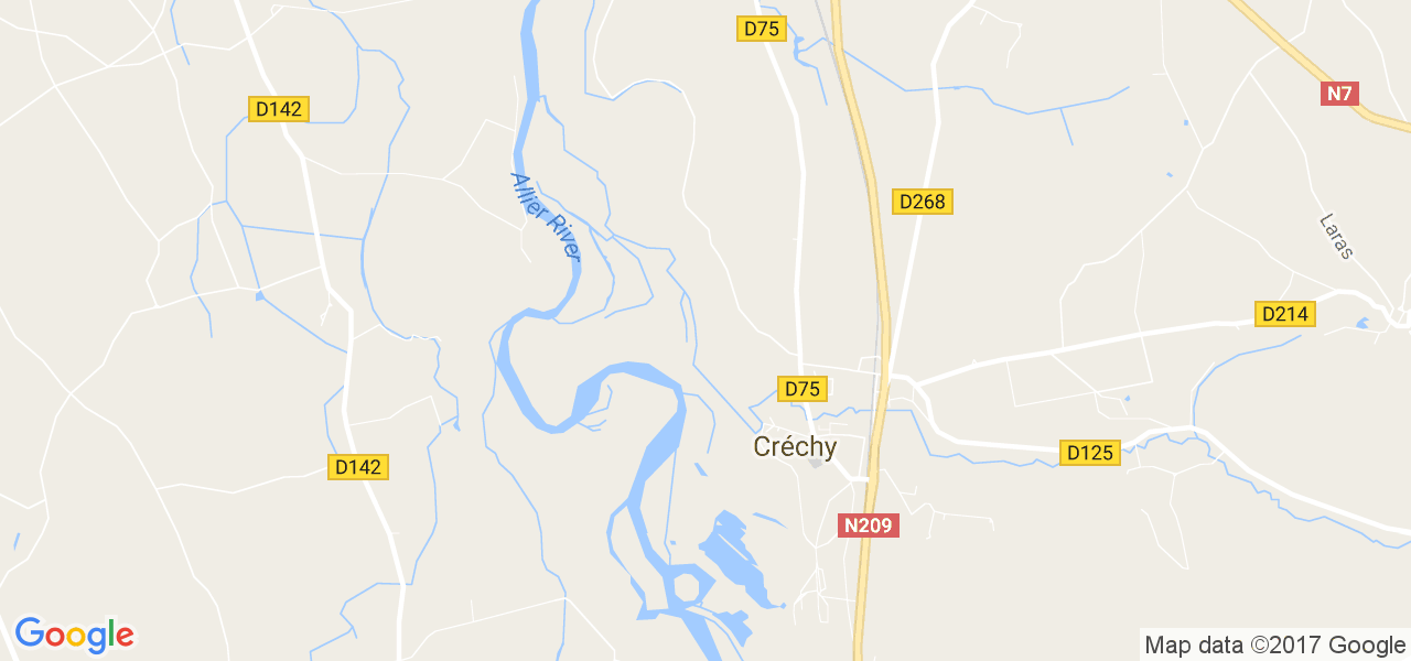 map de la ville de Créchy