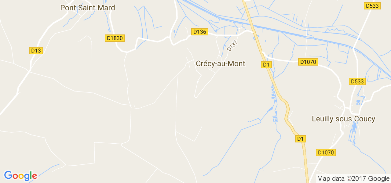 map de la ville de Crécy-au-Mont