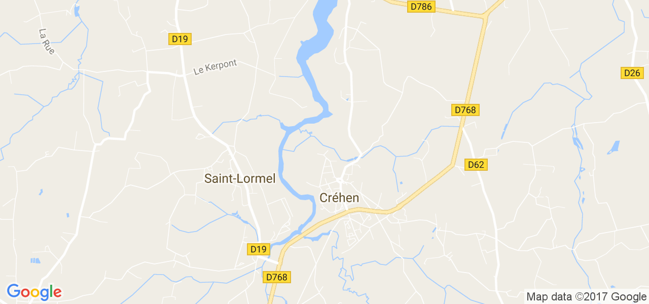 map de la ville de Créhen