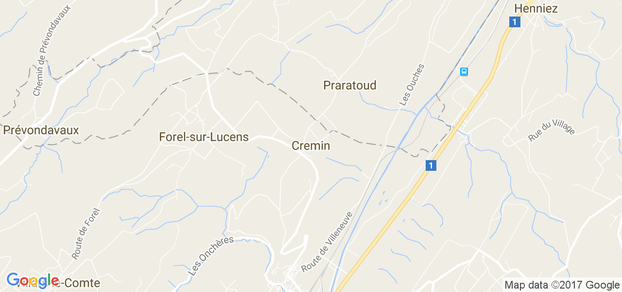 map de la ville de Cremin