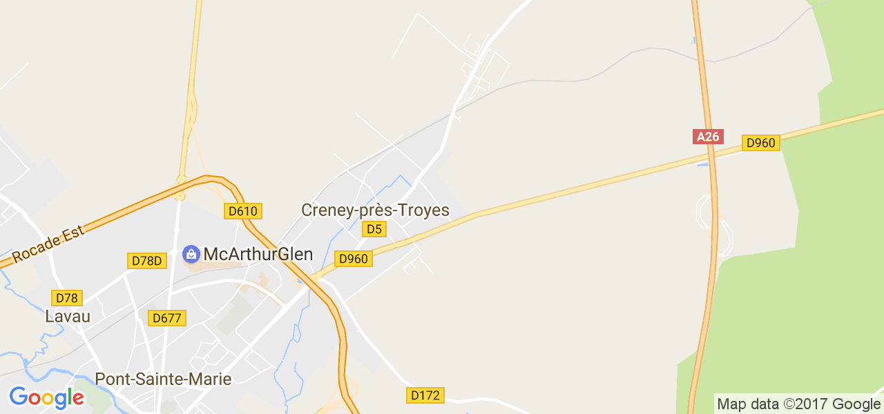 map de la ville de Creney-près-Troyes