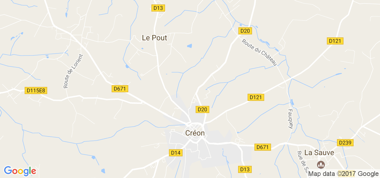 map de la ville de Créon