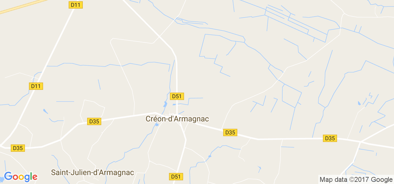 map de la ville de Créon-d'Armagnac