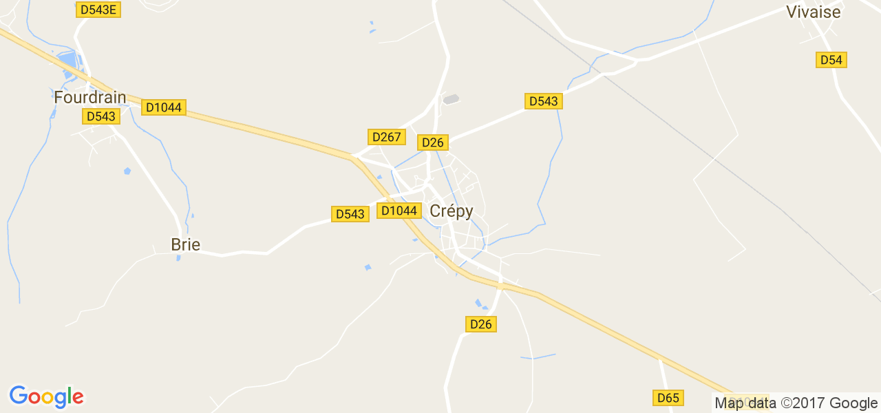 map de la ville de Crépy