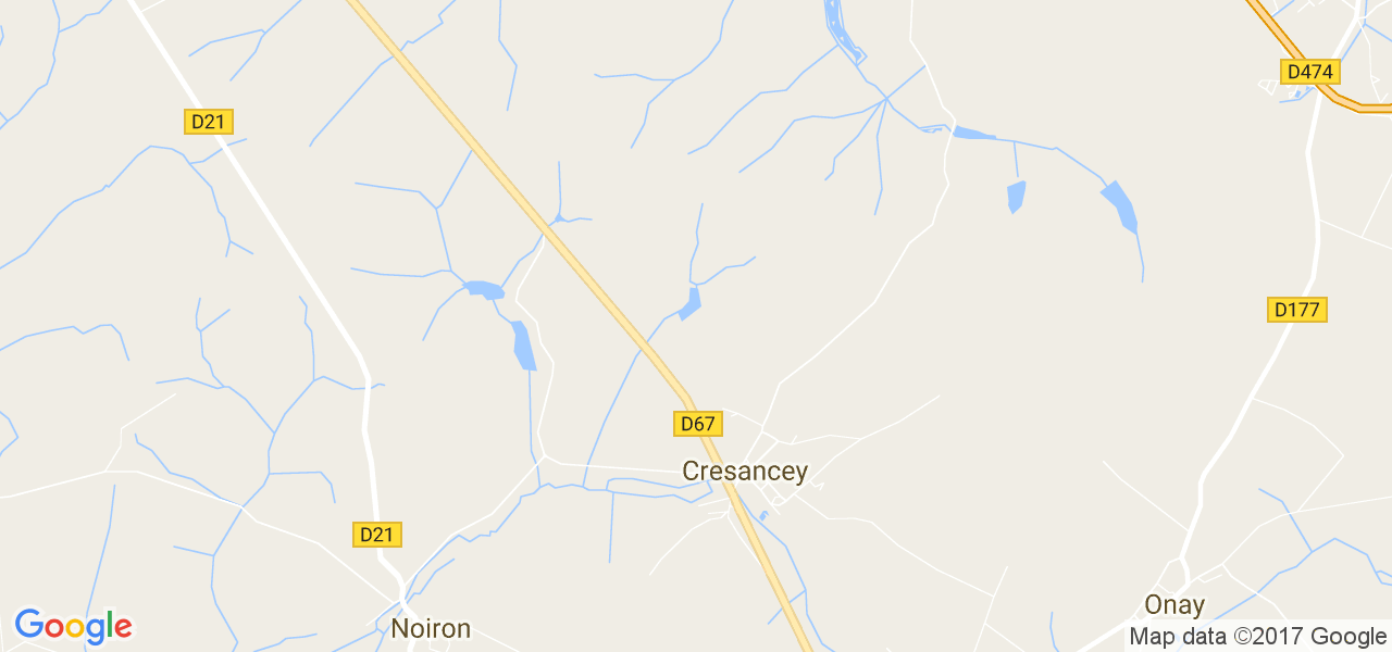 map de la ville de Cresancey