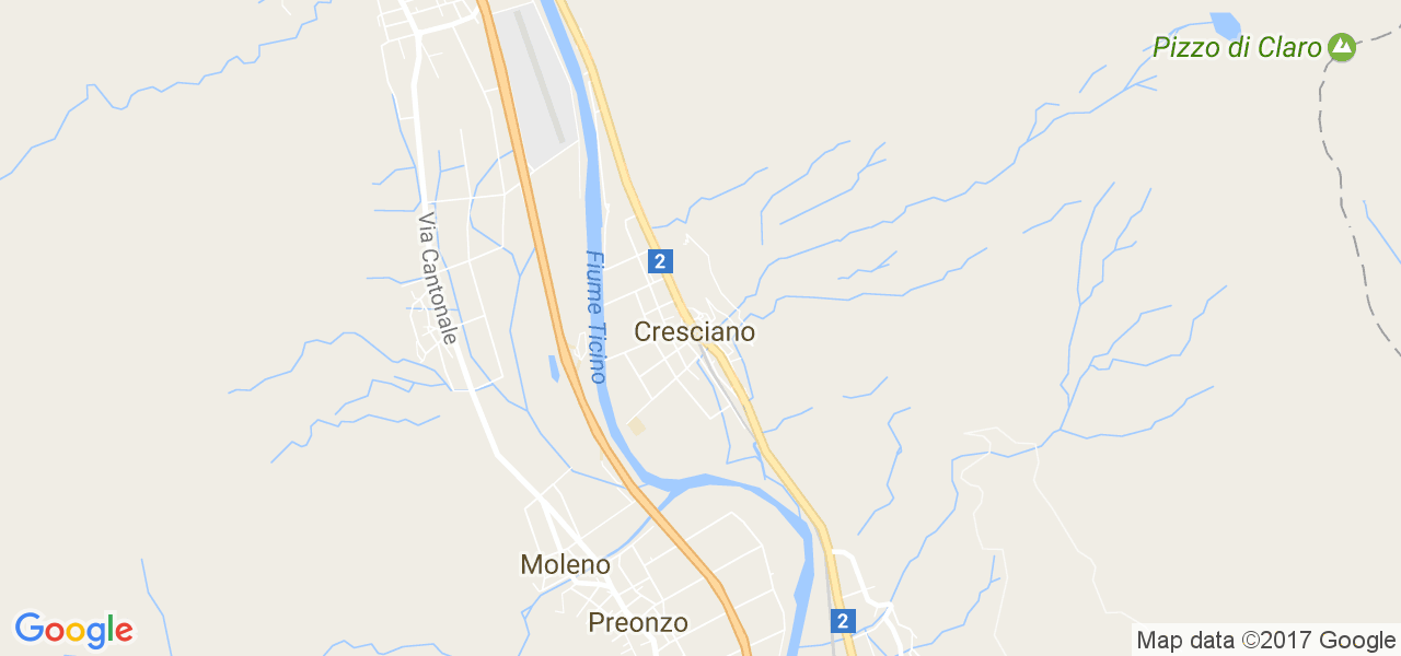 map de la ville de Cresciano