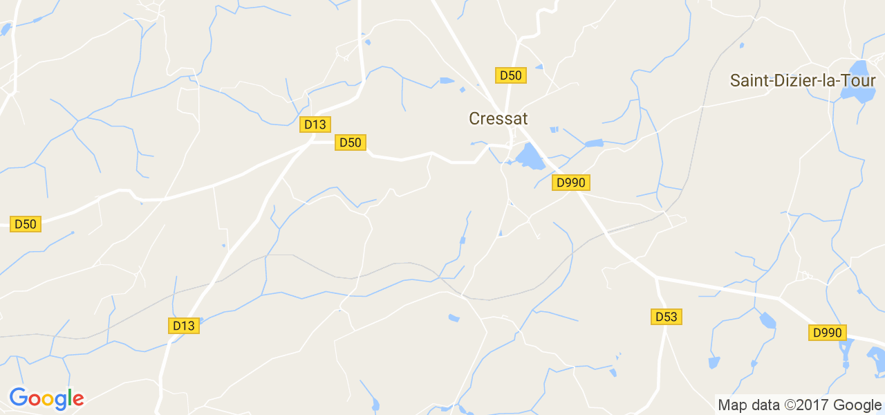 map de la ville de Cressat