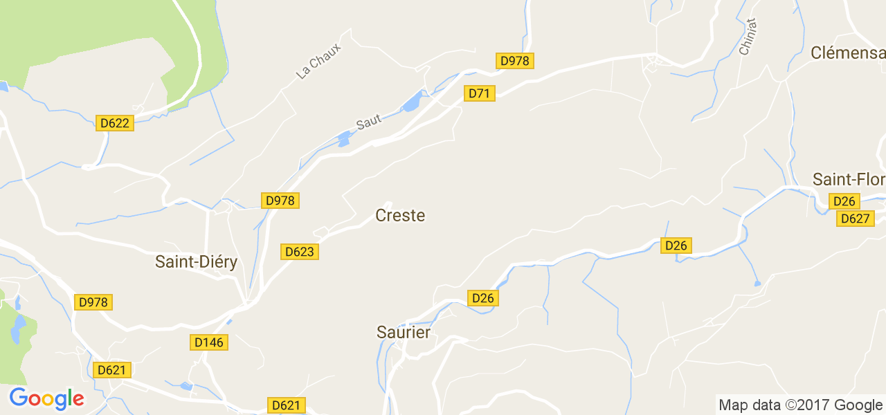 map de la ville de Creste